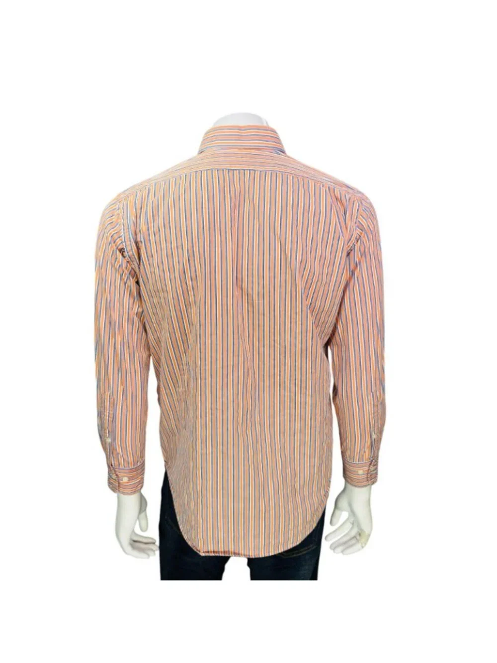 Polo Ralph Lauren Mens Shirt Regent Classic Fit Orange Stripe Size 15.5-32/33| M